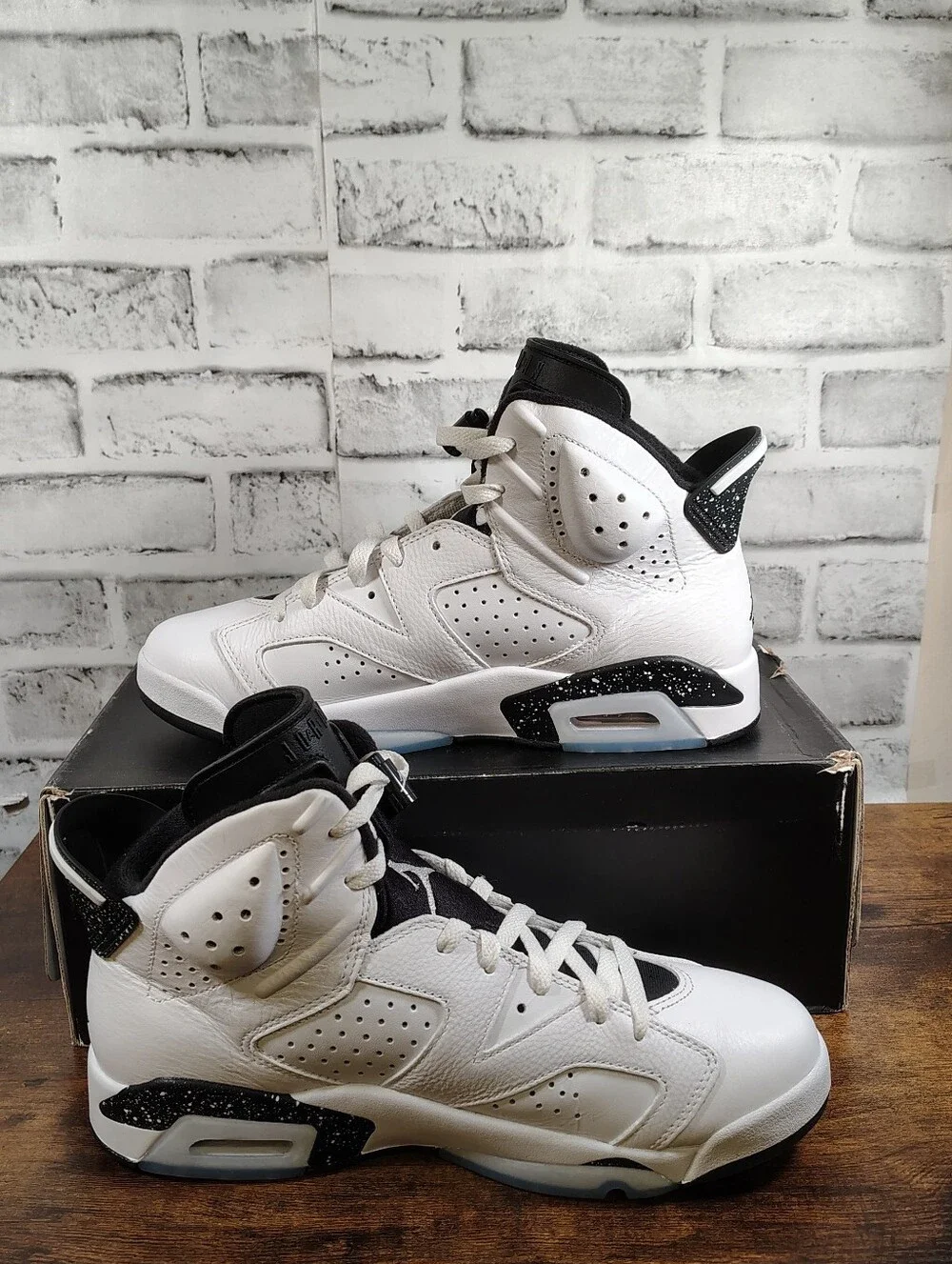 Nike Air Jordan 6 Retro Shoes Reverse Oreo White Black CT8529-112 Men's Size 9.5